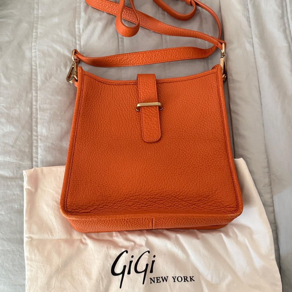 GiGi New York Vibrant Orange Leather Bag